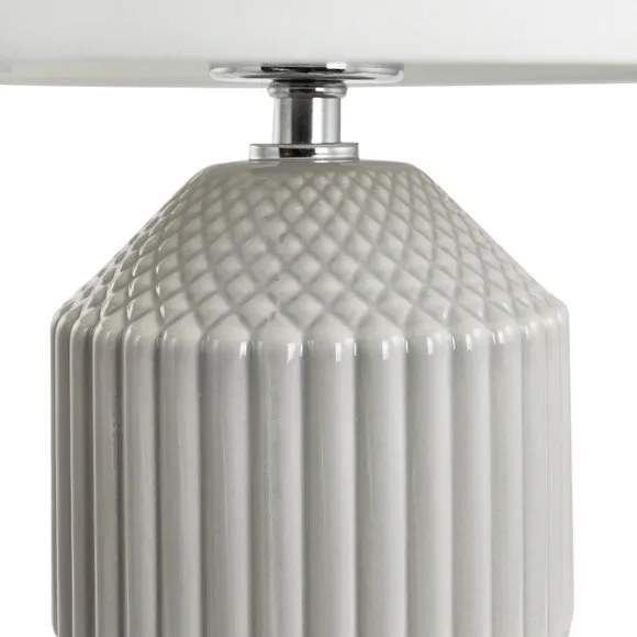 Meribel Tall Geo Textured Ceramic Table Lamp 5