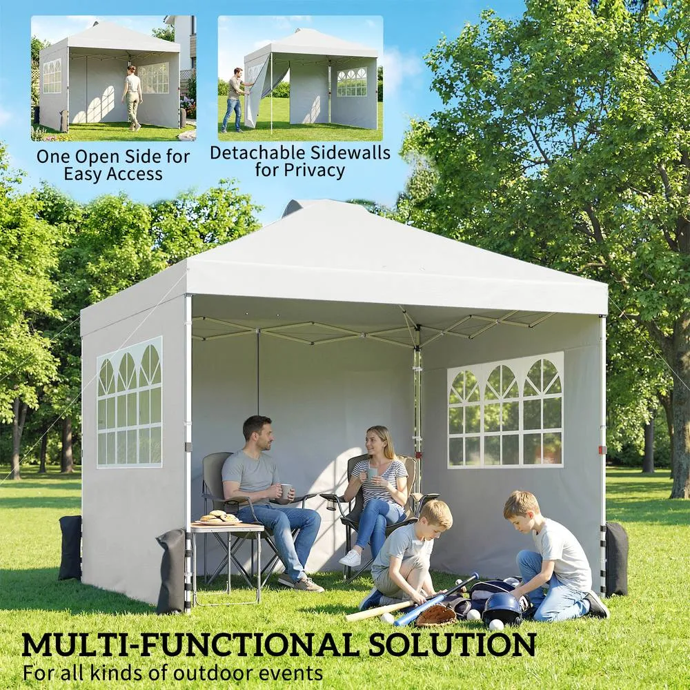 OUTSUNNY Pop Up Canopy Waterproof Height Adjustable 3 x 3 (m) in White 4