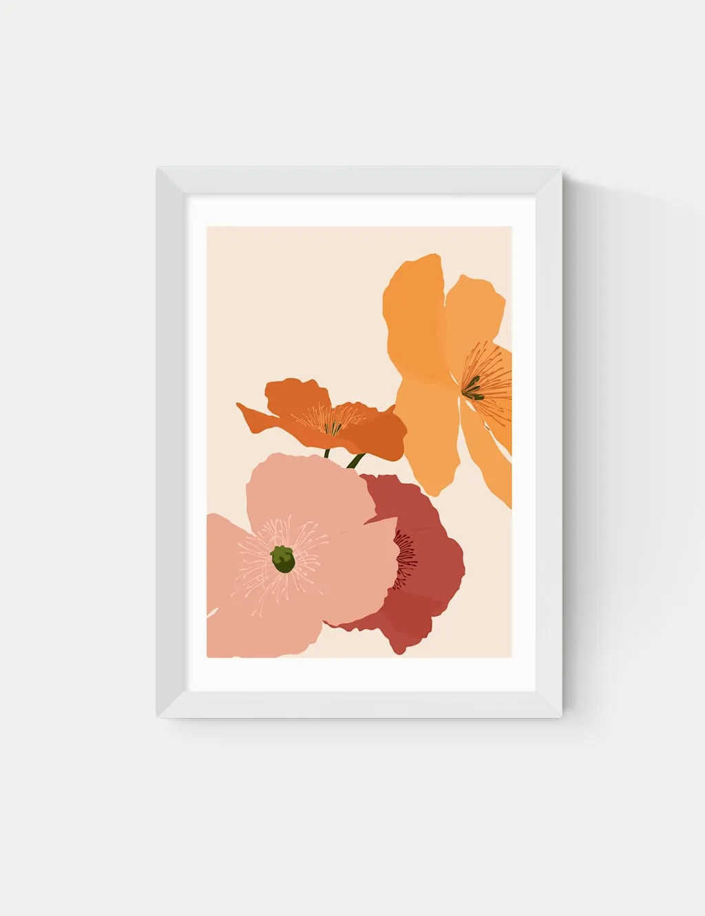East End Prints Autumn Wildflowers Rectangle Framed Art White