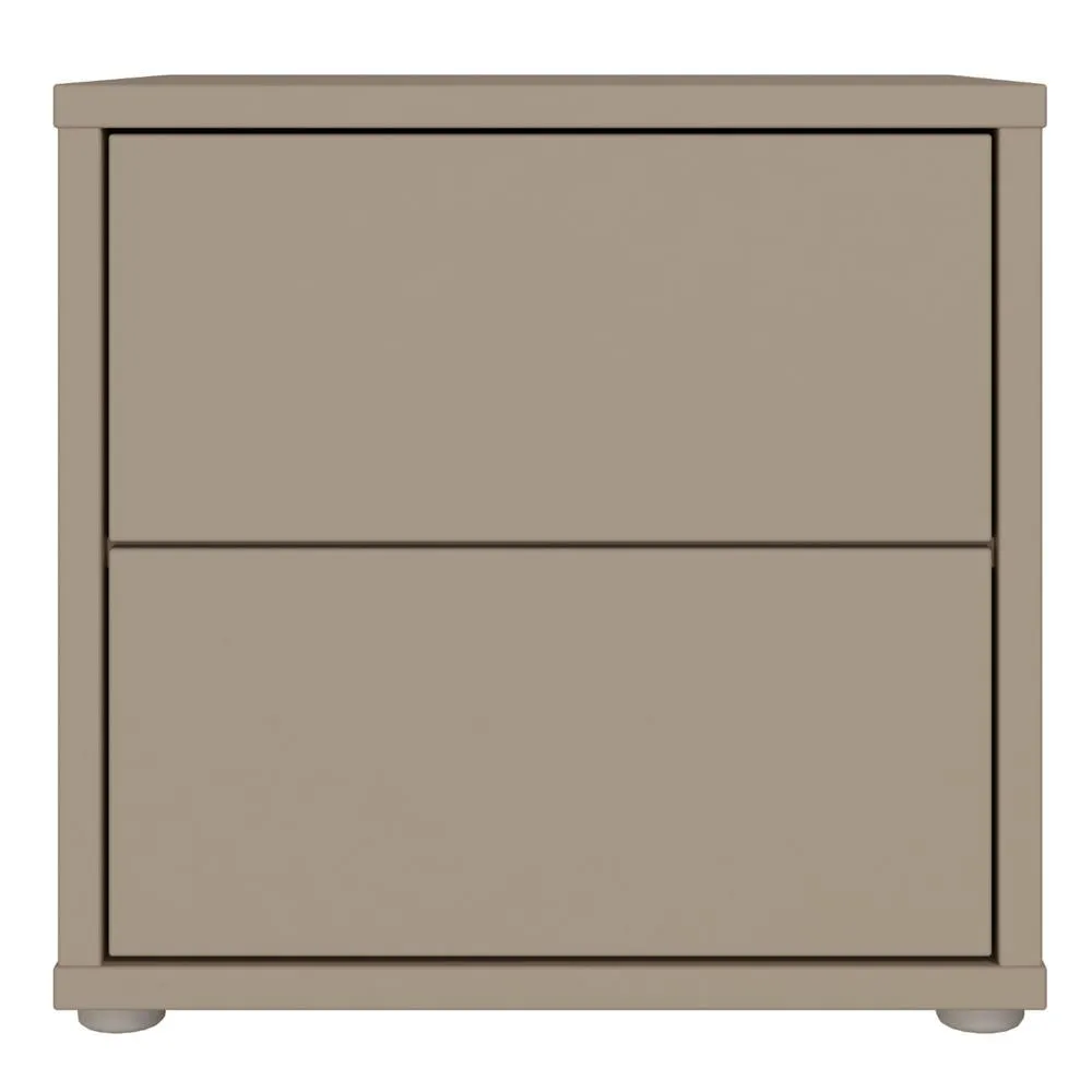 Furniture To Go Alice Springs Low Bedside Cabinet with 2 Drawers Push-Open in Taupe 3