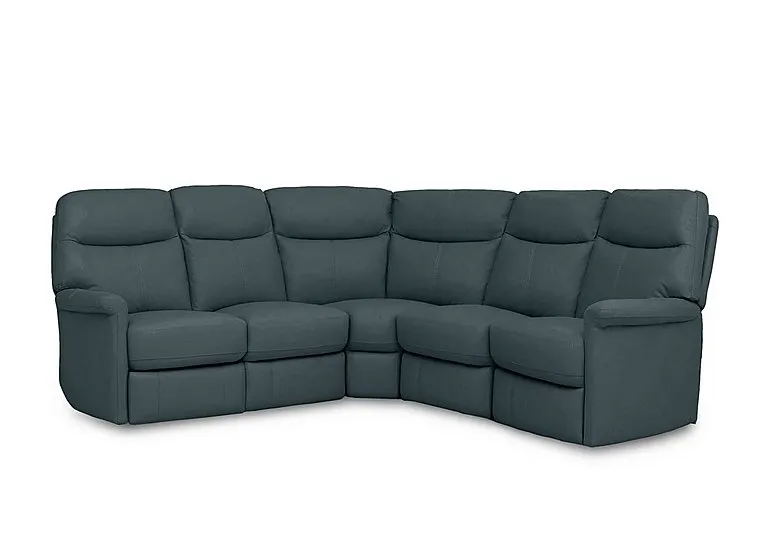 Compact Collection Lille Large Leather Corner Sofa - BV Lake Green