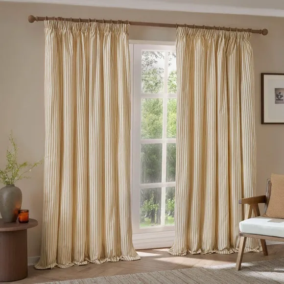 Yard Hebden Striped Pencil Pleat Curtains (Blackout Available) 2