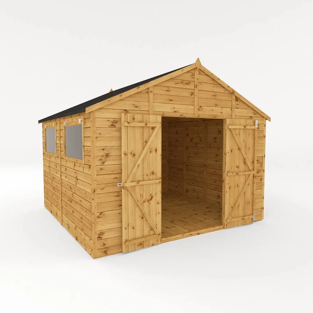 Mercia 10 x 10 Ft Premium Shiplap Apex Workshop - L308.2 x W322.7 x H252.4 cm in Brown 2