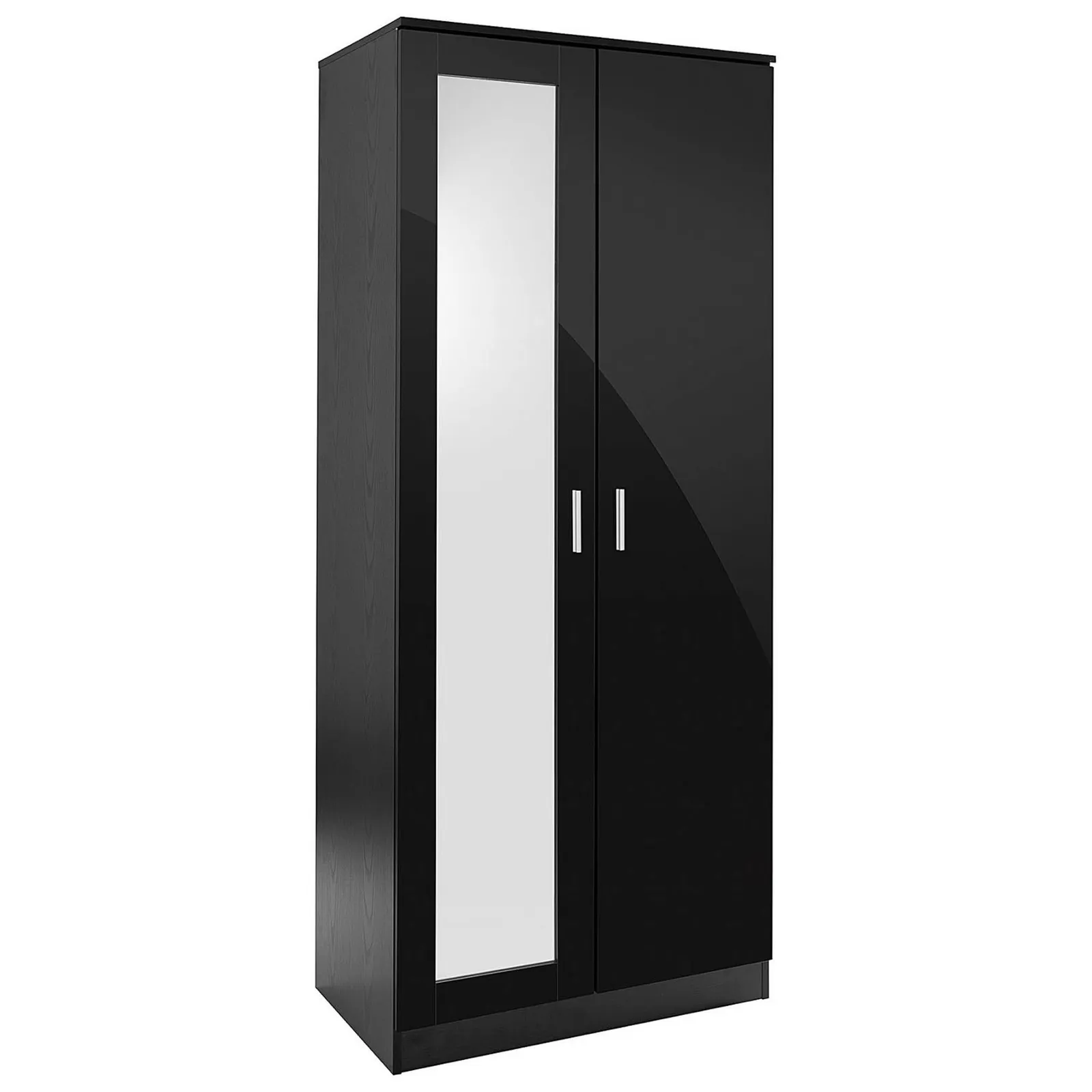 Ottawa 2 Door Mirrored Wardrobe Black
