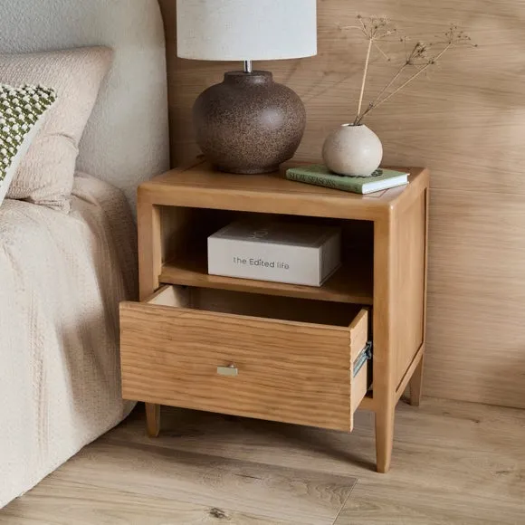 Edited Life Olsson Hand Carved 1 Drawer Bedside Table 2