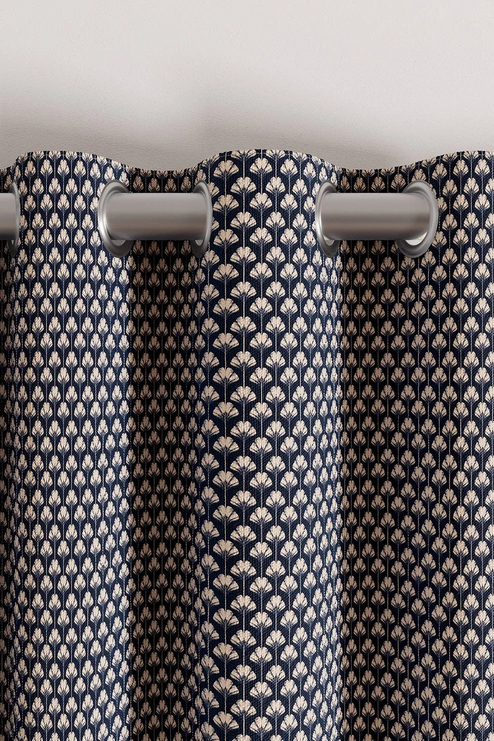 Ted Baker 'Palm Geo' Cotton Lined Curtains in Navy 2