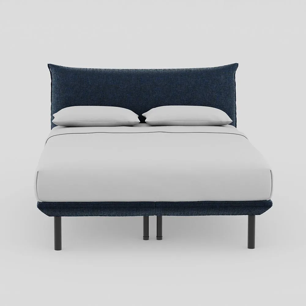 Heal's Aria Bed King Nova Velluto French Navy Slats Black Feet