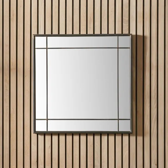 Antique Bronze Metal Square Wall Mirror
