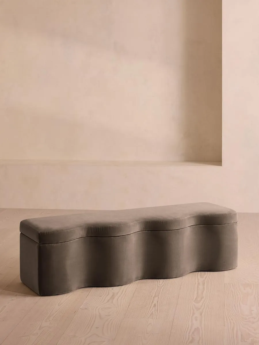 Eli Storage Bench, Taupe Velvet