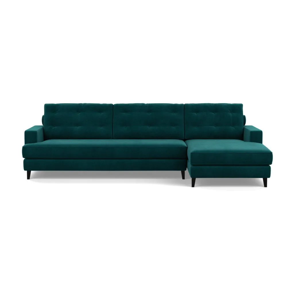 Heal's Mistral Right Hand Facing Corner Sofa Smart Luxe Velvet Ocean Black