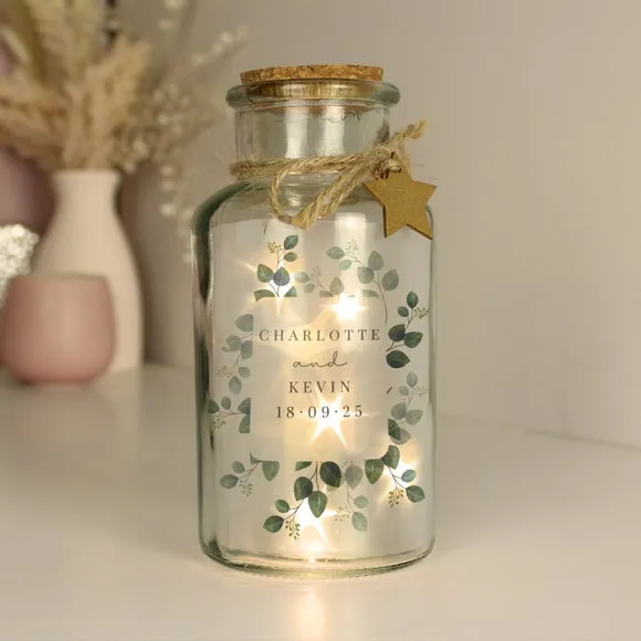 Personalised Botanical Glass LED Jar 2