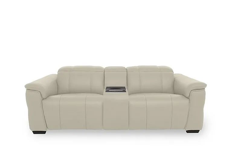 Inca NC Leather 3 Seater Power Recliner Sofa with Power Headrests and Fridge Console - Bone China - Sofas and Armchairs - In Time for Christmas