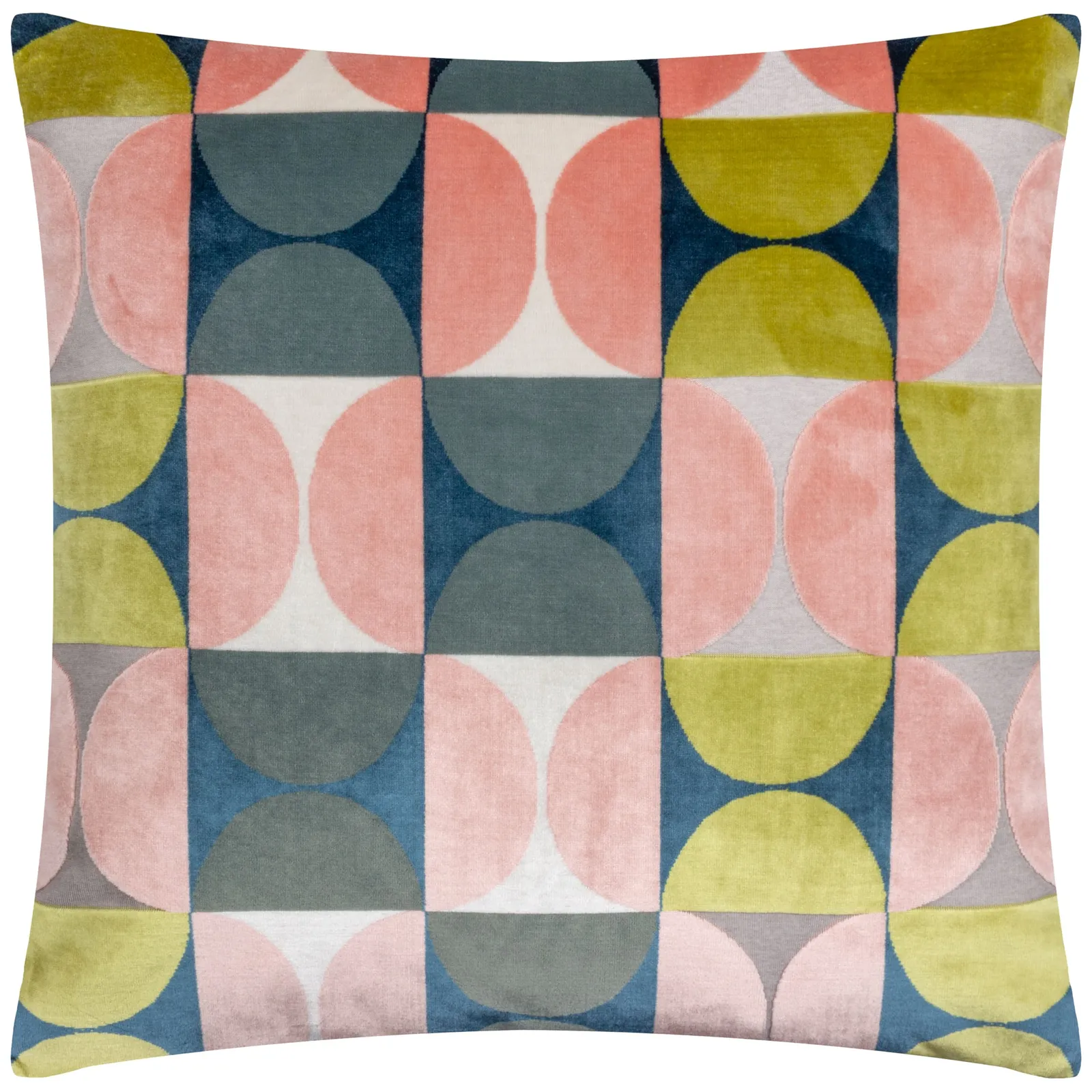 Paoletti Bardot Cut Velvet Retro Cushion in Pink 2