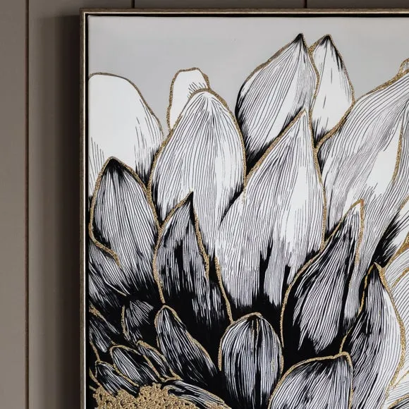 Cedar and Sage Floral Dahlia Study Framed Canvas 3
