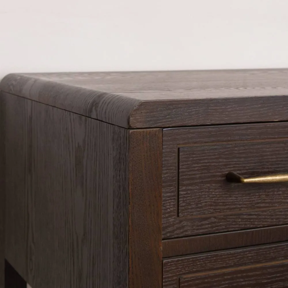 Melody Maison Dark Wood 4 Drawer Dressing Table - Kingsley Range in Brown 2