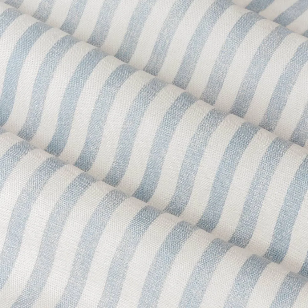 Yard Hebden Striped 100% Cotton Lined Eyelet Curtain Pair in Baby Blue 6