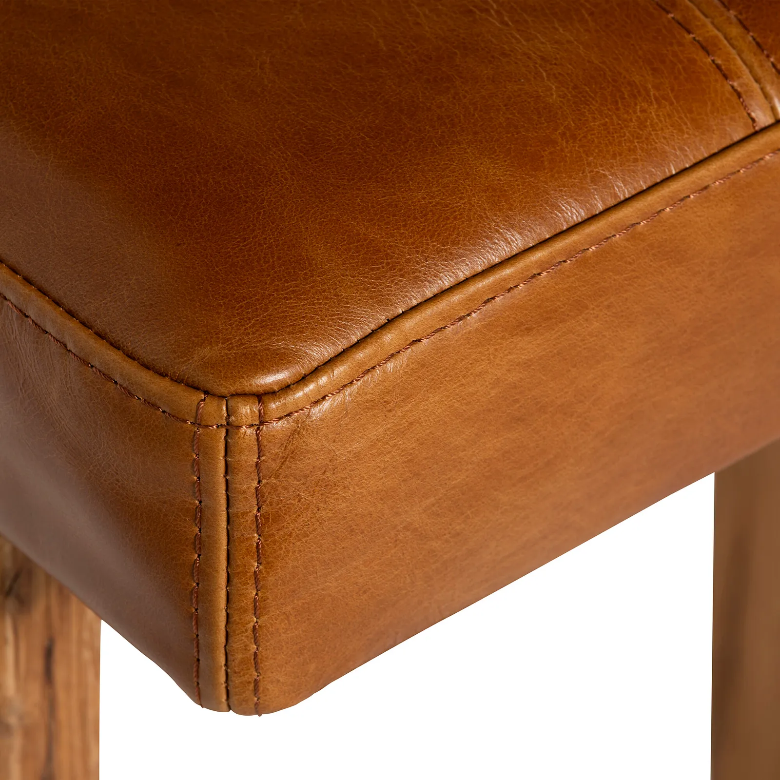 Caledon Bar Bar Stool - Leather L05 41X40X77Cm, Brown Oak | Barker & Stonehouse 3