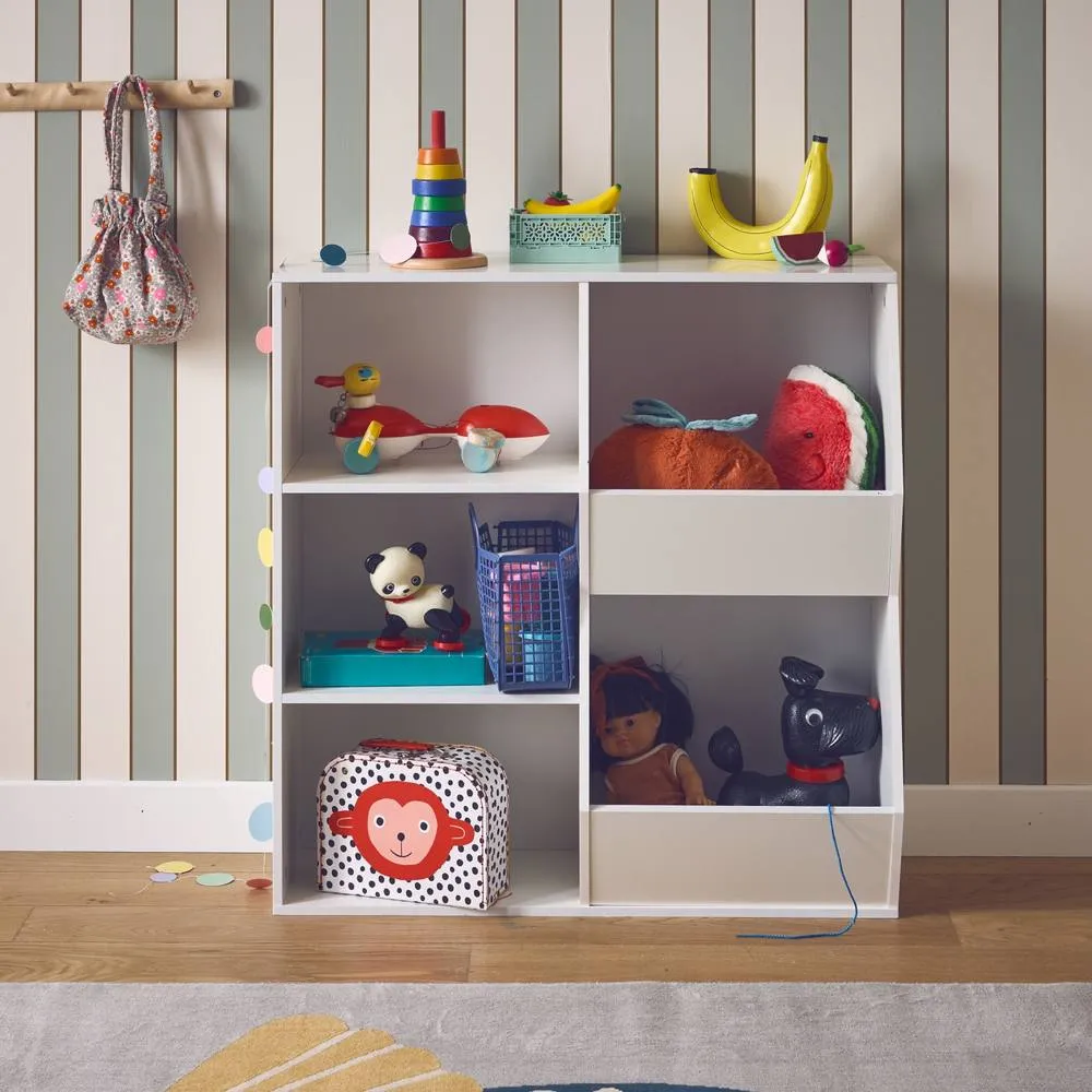 sweeek Children's storage unit, 3 shelves & 2 storage spaces in White 1