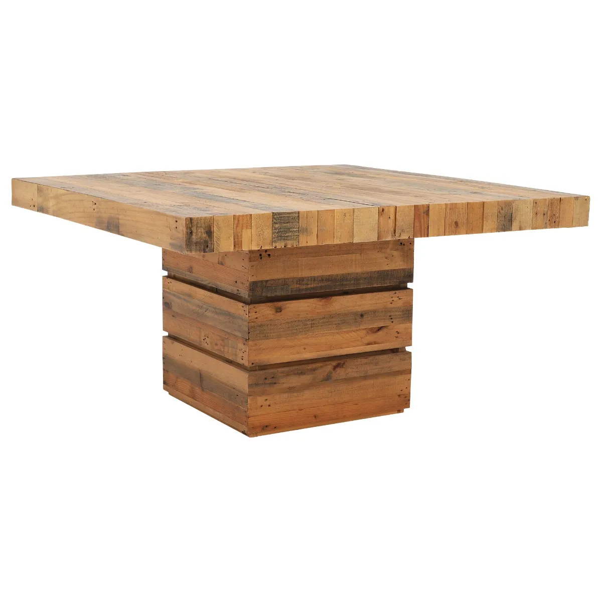 Unique Large Square Wooden Dining Table - Reclaimed Pine - W147.5 x D147.5 x H78cm - Barker & Stonehouse