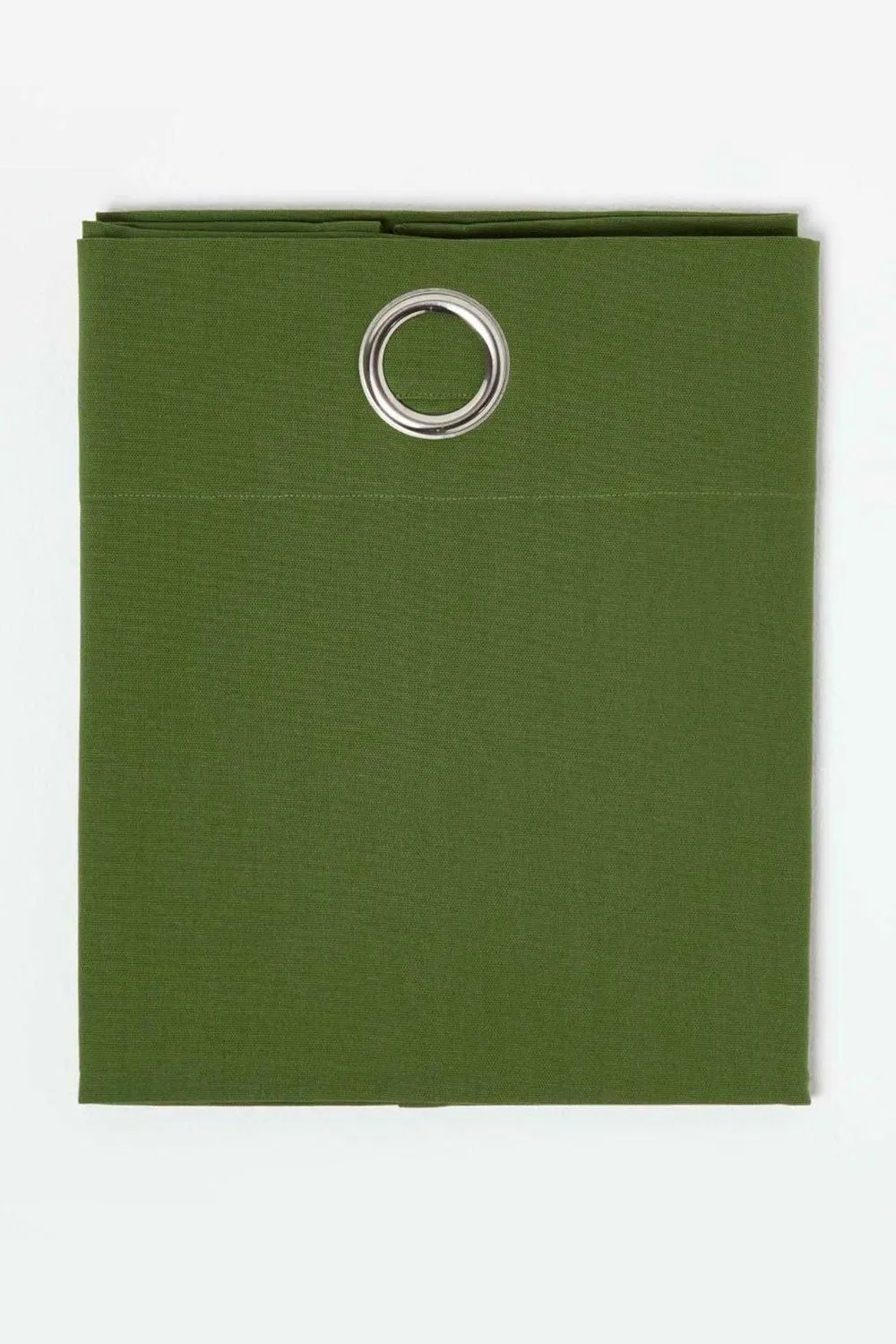 Homescapes Plain Cotton Ready Made Eyelet Curtain Pair in Dark Olive 3