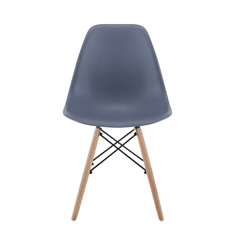 Comfy Living Ltd 5 Piece Dining Set With Round White Wooden Top & 4 Grey Chairs With Metal Detailing 6