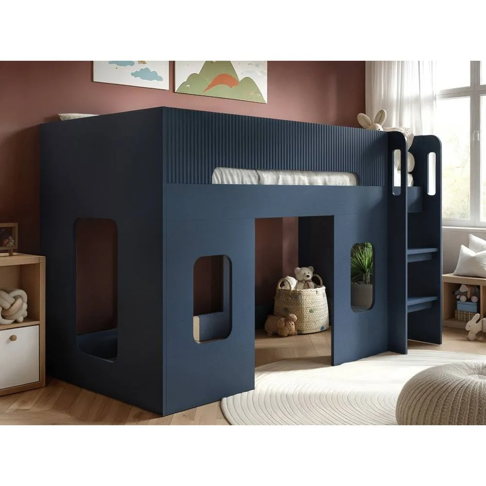 Flair Lino Playhouse Mid Sleeper Bed in Blue