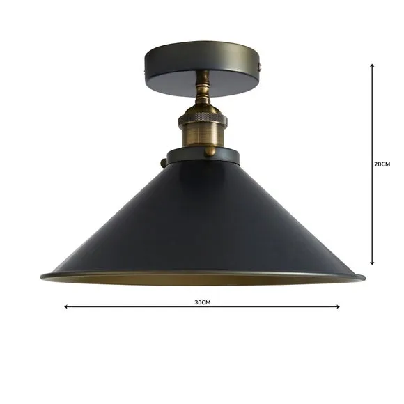 Logan Grey Industrial Semi Flush Ceiling Light 4