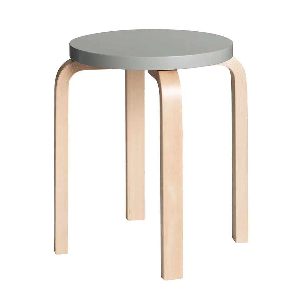 Artek Stool E60 Natural Lacquered Birch Grey Lacquered 2