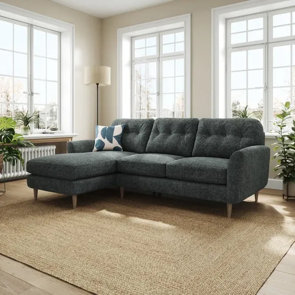 Sven Chunky Chenille Large Corner Chaise Sofa 1
