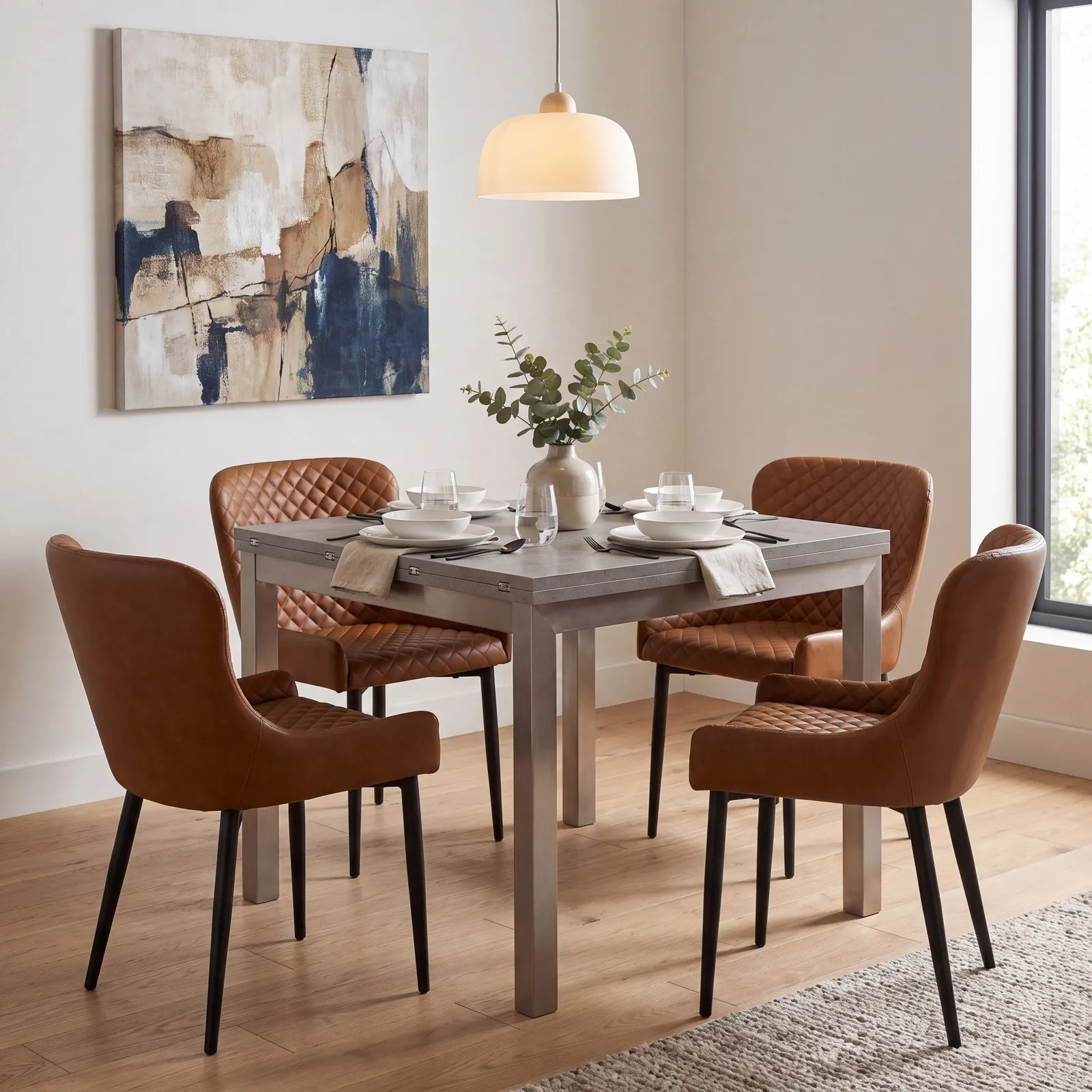 Halmstad Flip Top Table 90-180Cm, Grey Concrete Effect | Barker & Stonehouse 2