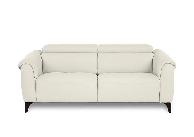 Nicole 3 Seater Leather Sofa - Torello Bianco Puro
