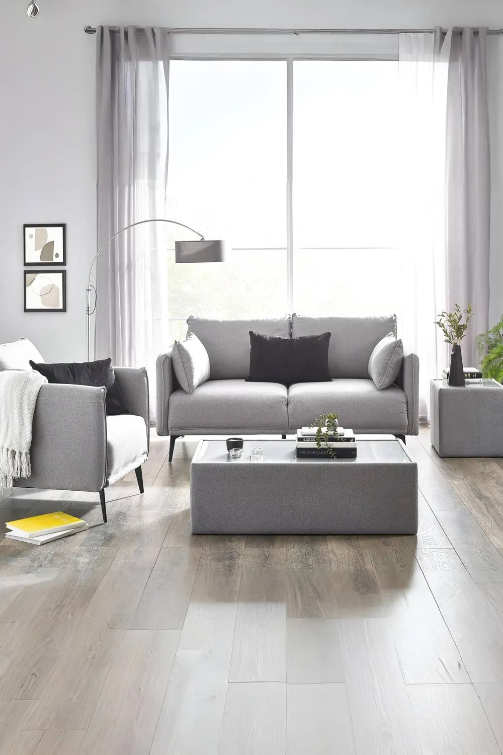 Julian Bowen Rohe Upholstered Coffee Table in Grey 2