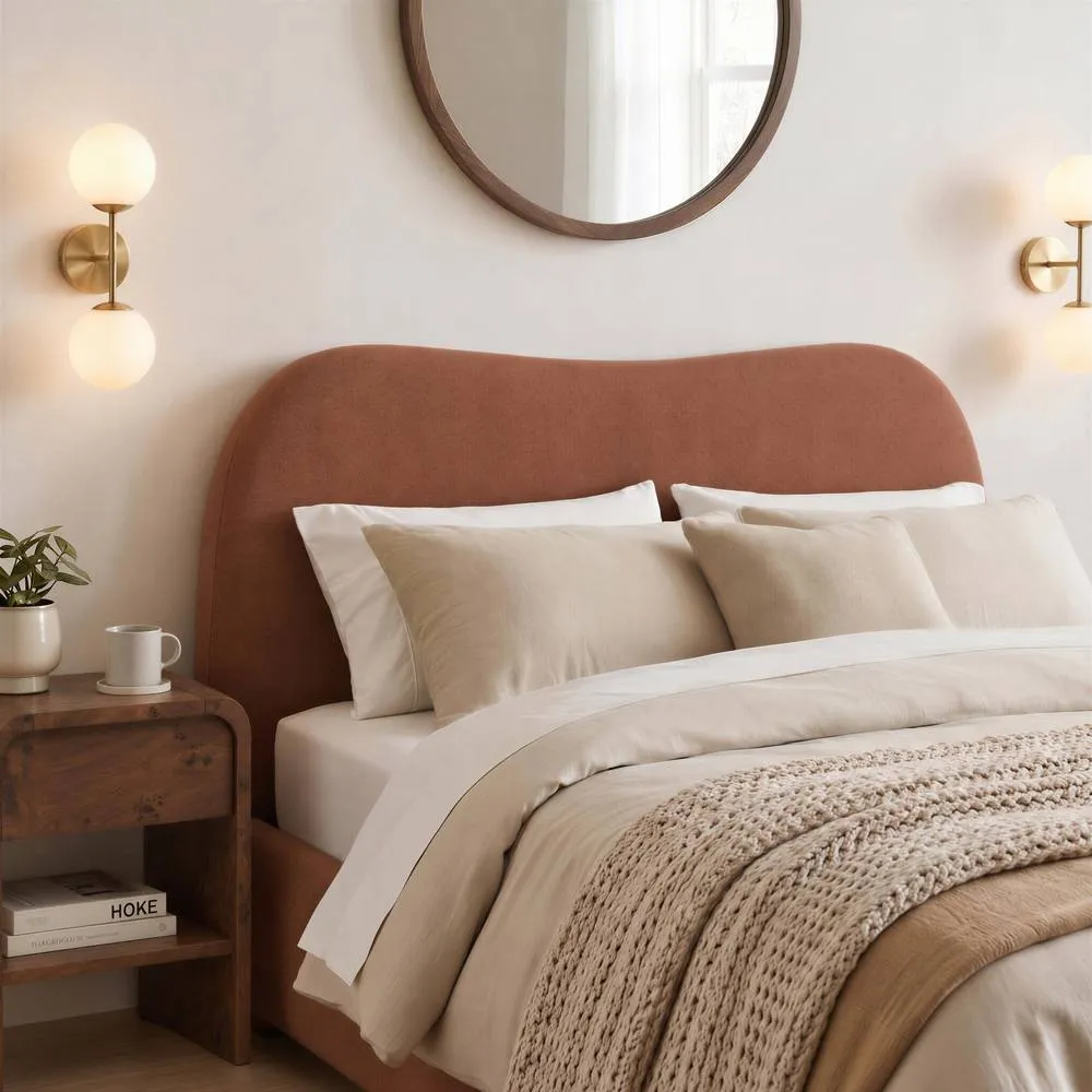 FurnitureboxUK Mabel Fabric Ottoman Bed Frame in Burnt Orange 5