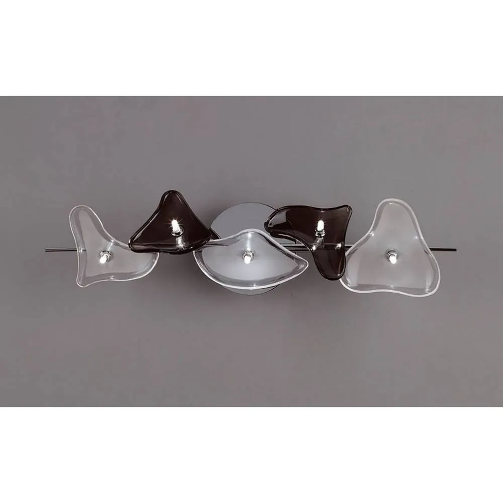 Netlighting Otto Ceiling Wall Chrome Black Glass 5 Light G4 CFL Compatible NOT LED in Grey 2