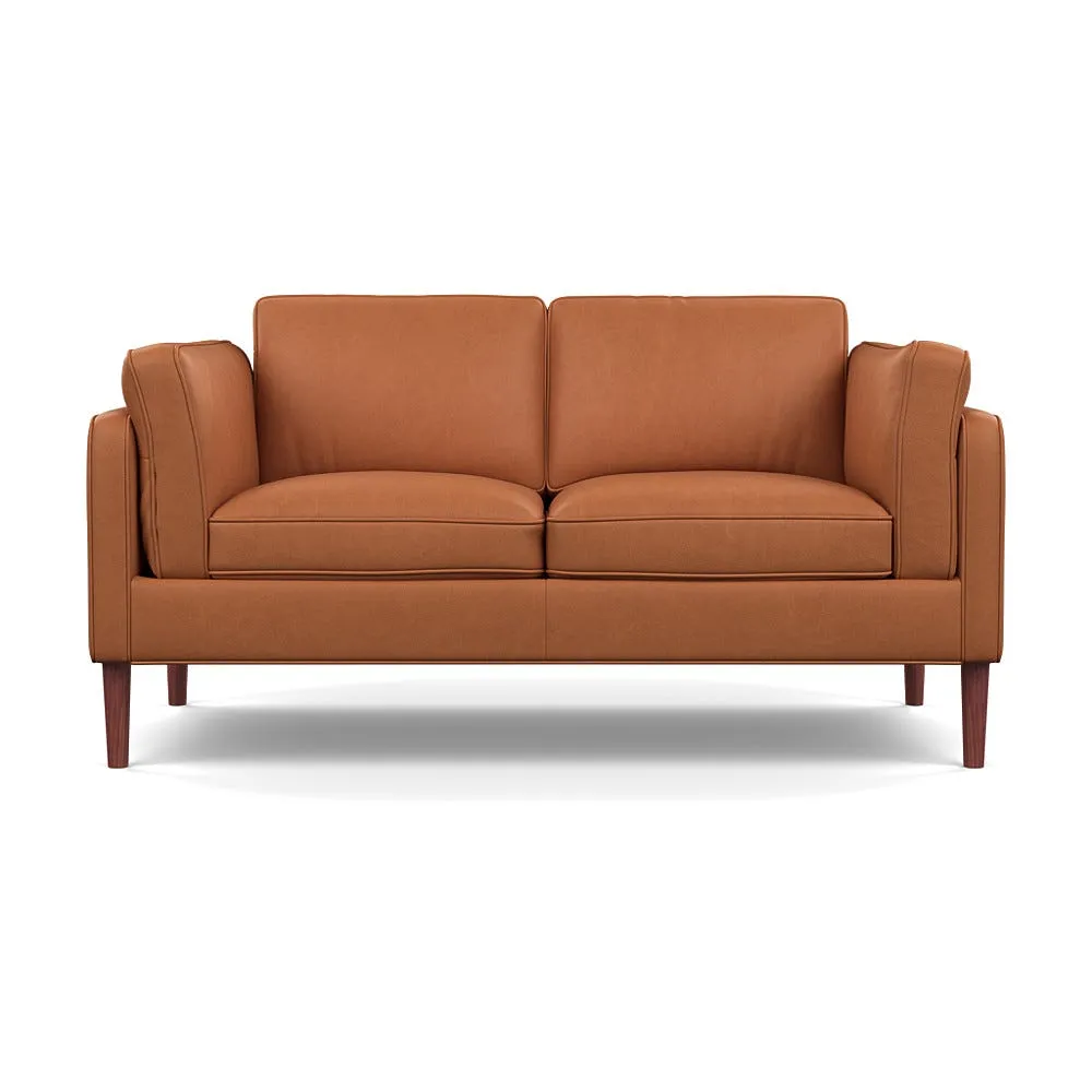 Heal's Sonno 2 Seater Sofa Linea Leather Brown 680 Walnut Feet 1