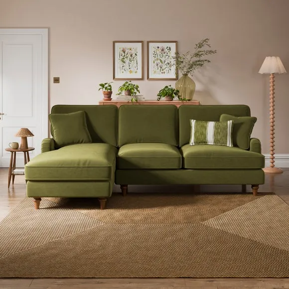 Beatrice II Velvet Corner Chaise Sofa