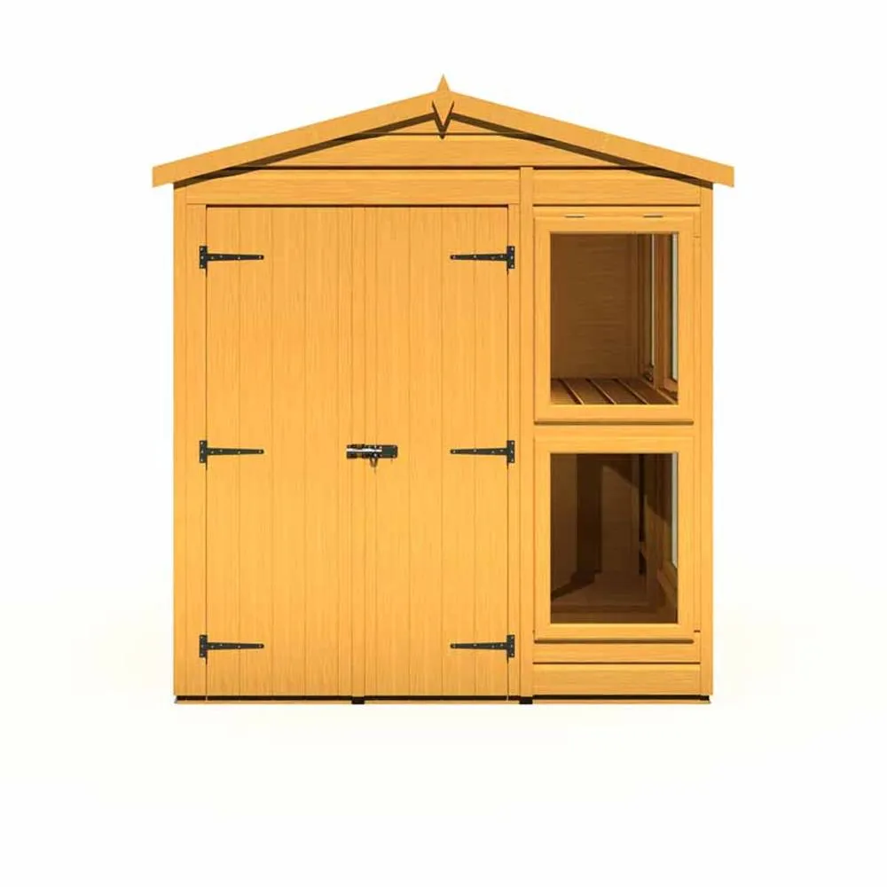 Shires Sun Hut 6 x 6 Feet Potting Shed - L179 x W185.8 x H214.6 cm in Brown