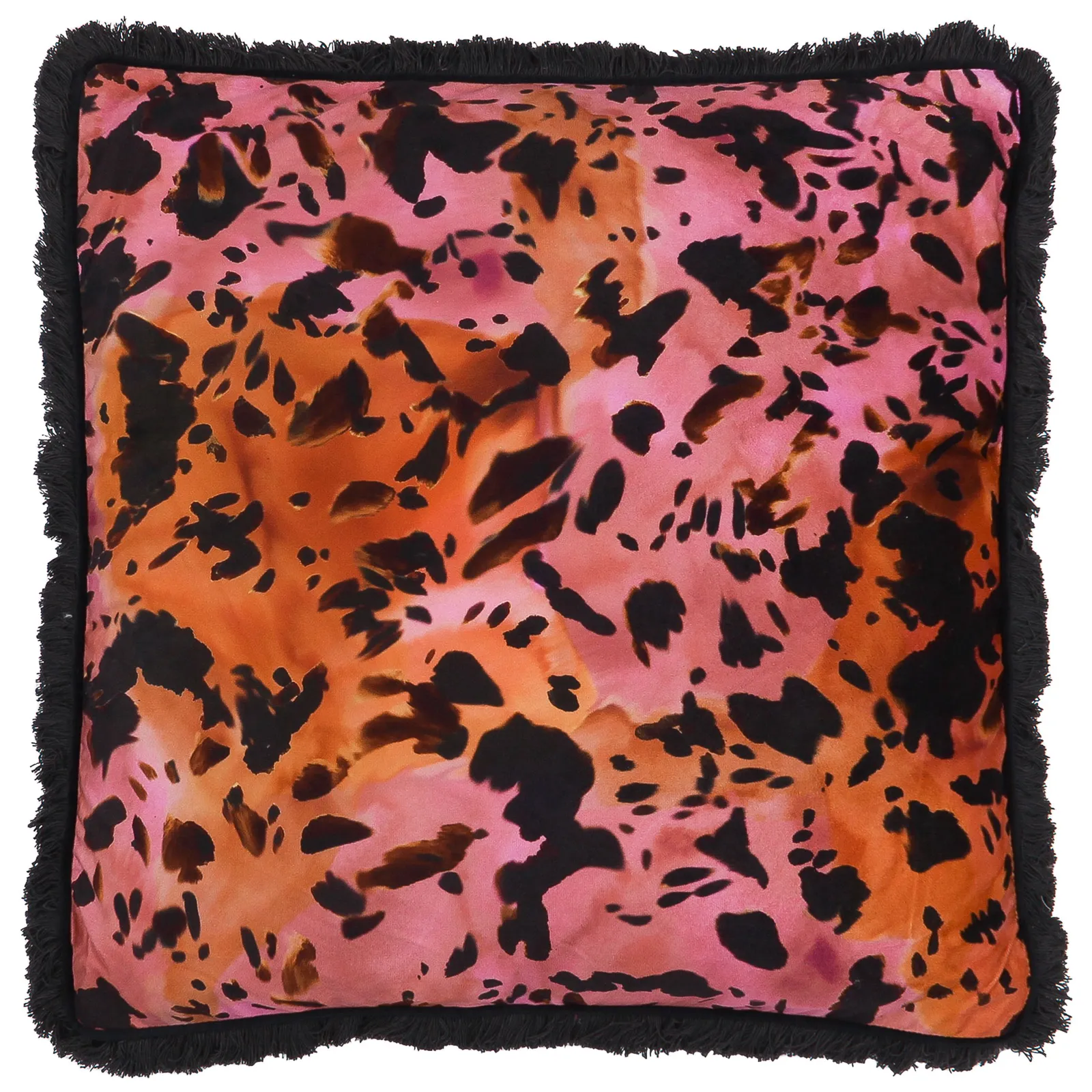 Paoletti Colette Animal Satin Fringed Polyester Filled Cushion 2