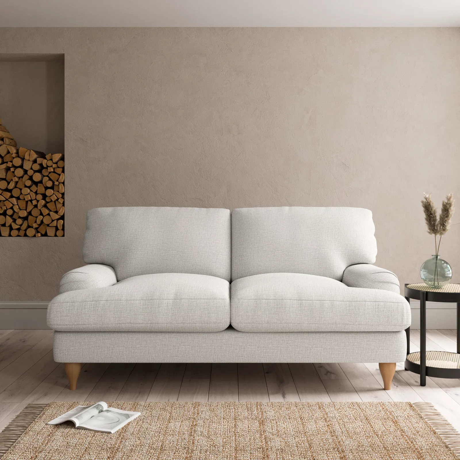 Darwin Textured Weave 2 Seater Sofa Grey