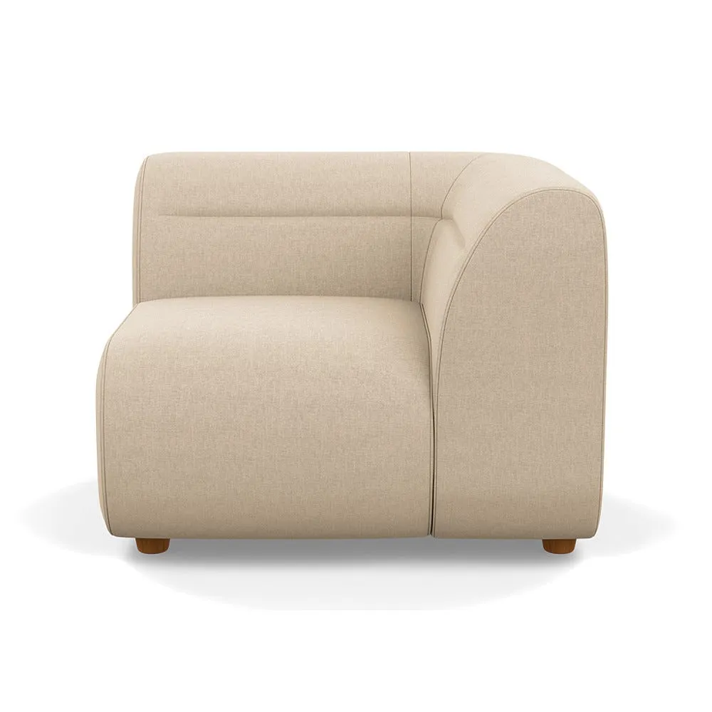 Heal's Lilli Corner Unit Right Module Brushed Cotton Oat Natural Beech Feet 1