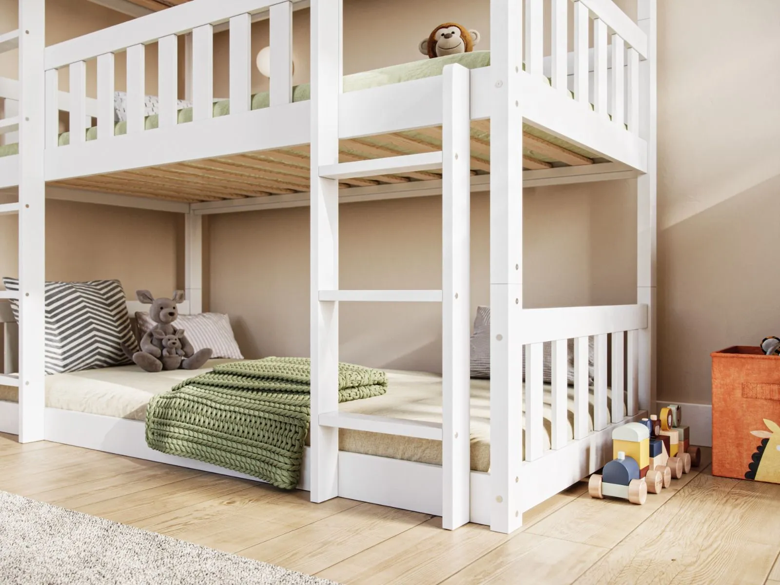 Flair Bea Triple High Bunk Bed in White 4