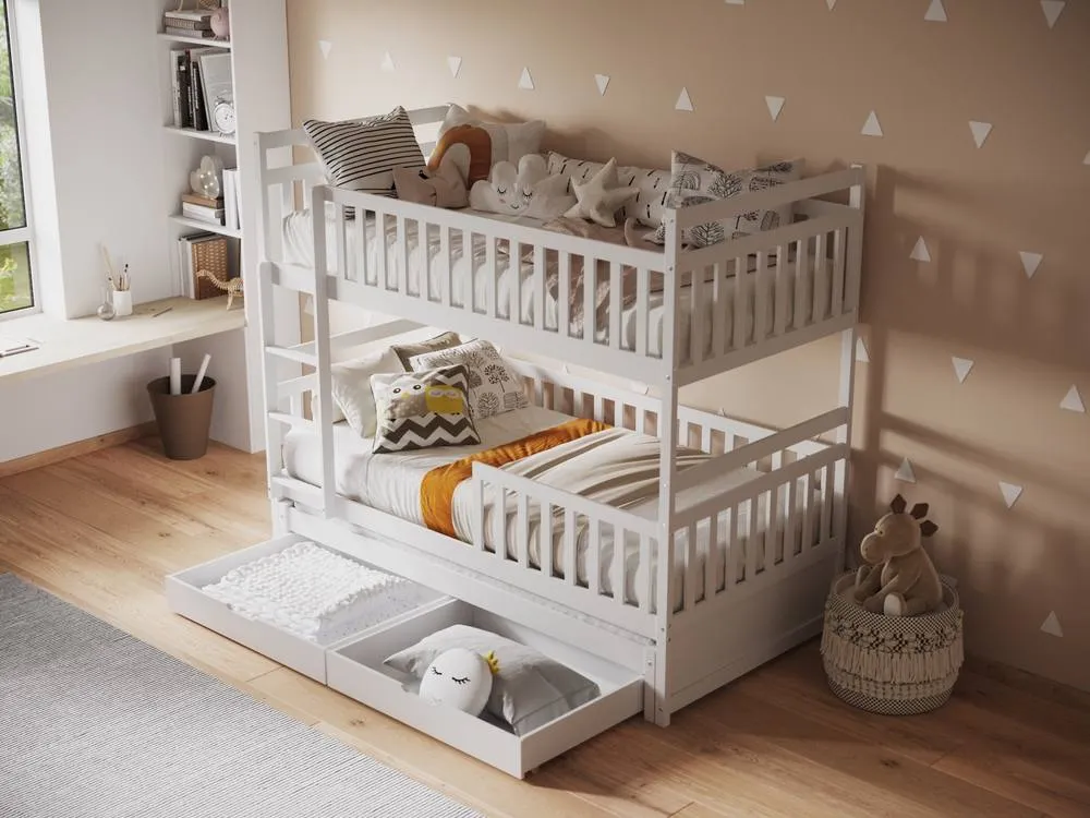 Flair Elvis Bunk Bed with Trundle & Drawers in White 3