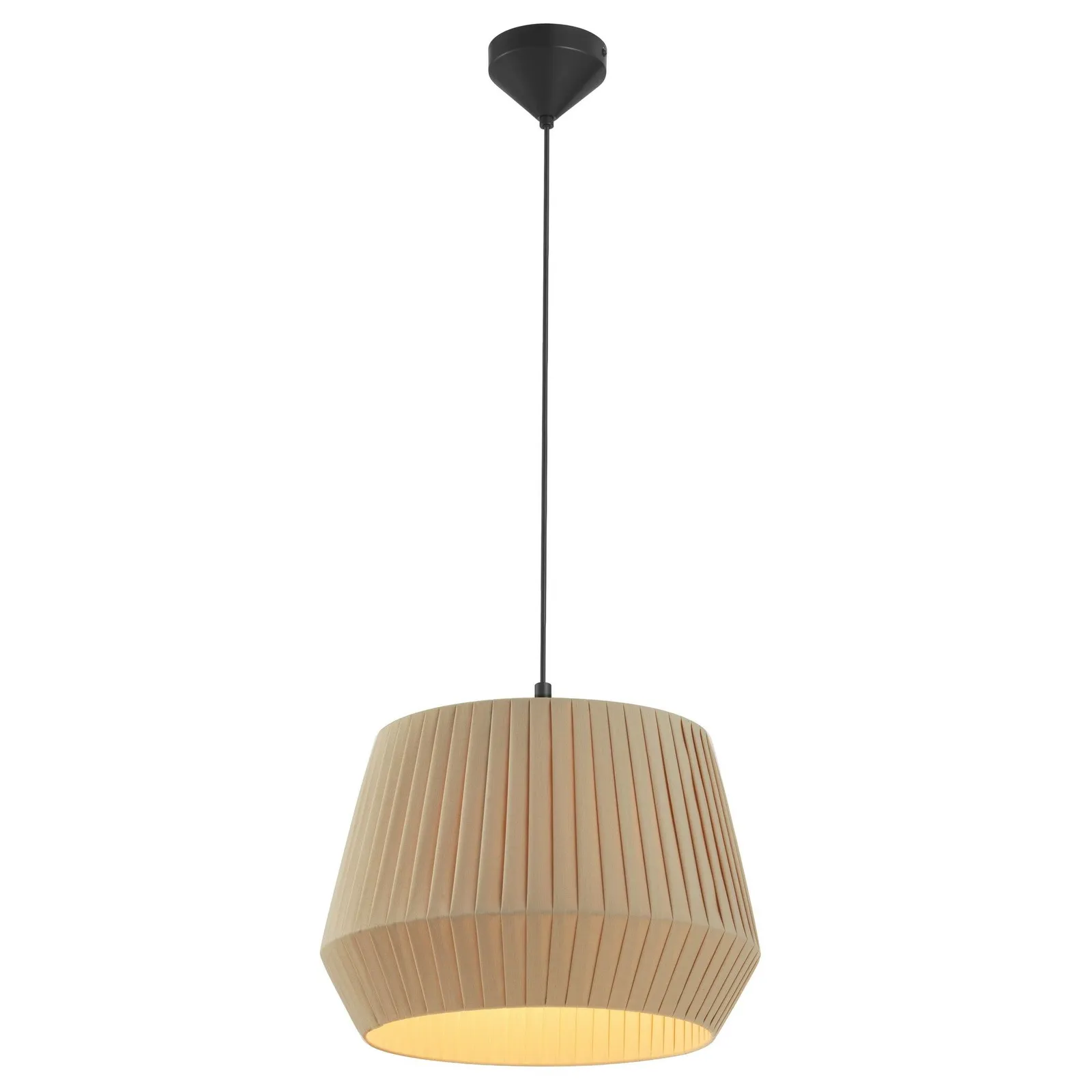 Nordlux Dicte Pendant Light Beige Textile Dining Room E27 Mains 40cm