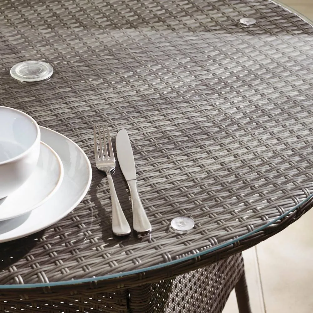 FurnitureboxUK Antigua Rattan 4 Seat Round Table Garden Dining Set in Brown 3