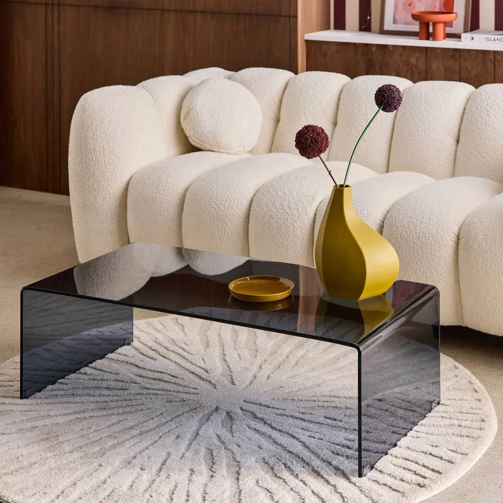 sweeek Rectangular coffee table tempered glass in Grey 4