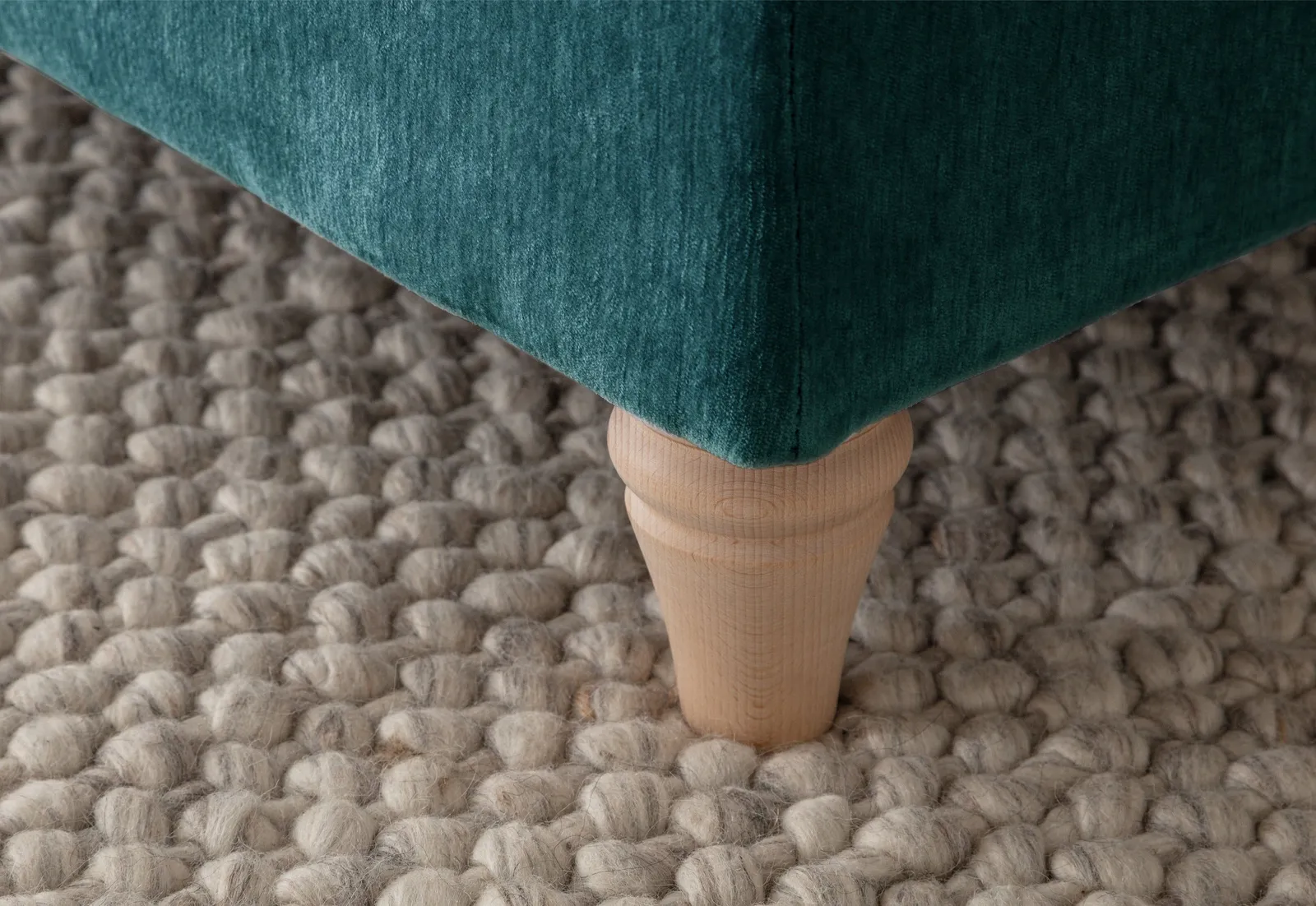 The Great Sofa Company Ezra Large Textured Velvet Corner Sofa - Scroll Arm in Emerald 4