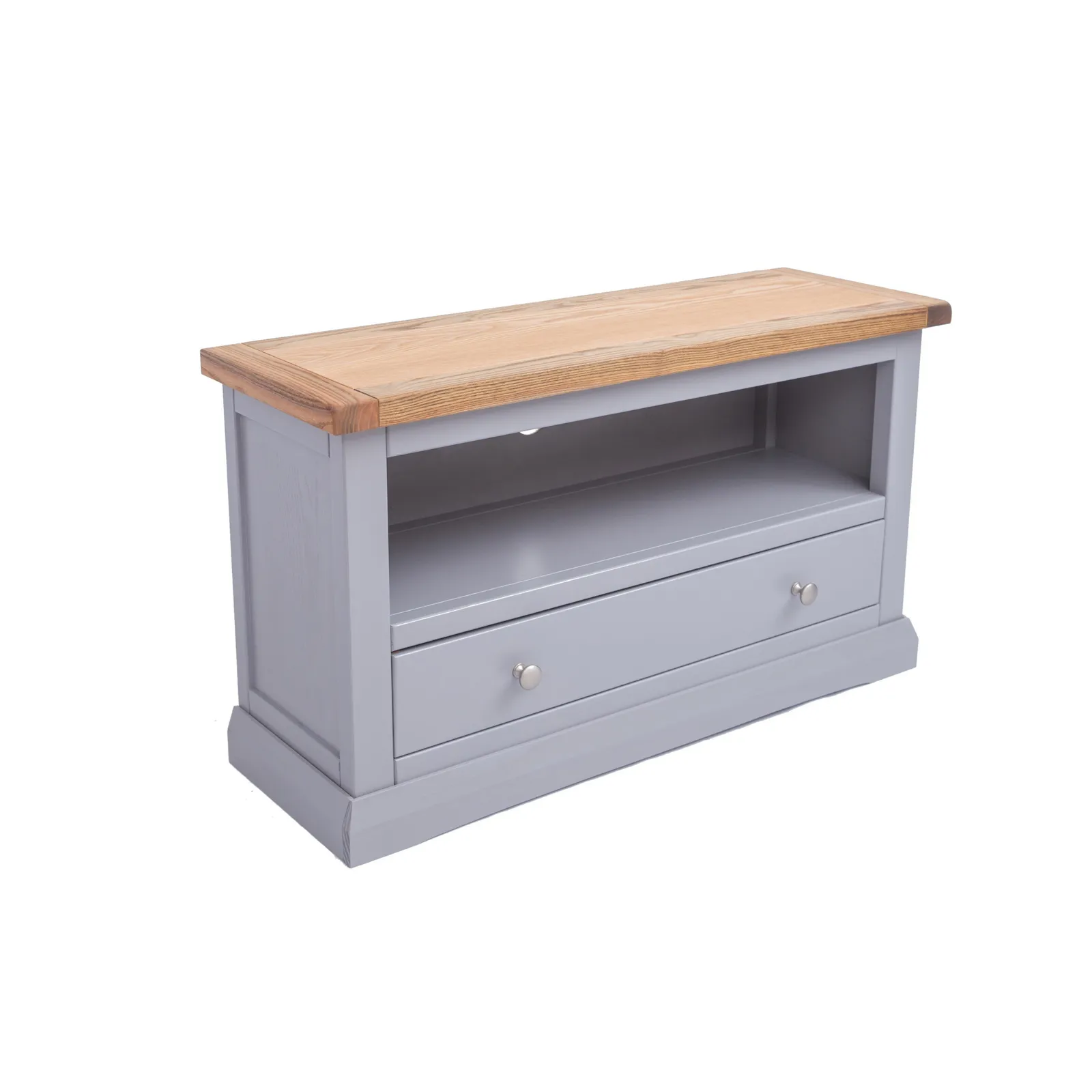 Cabinet Bits Rocca Grey 1 Drawer TV Cabinet Chrome Knob 2