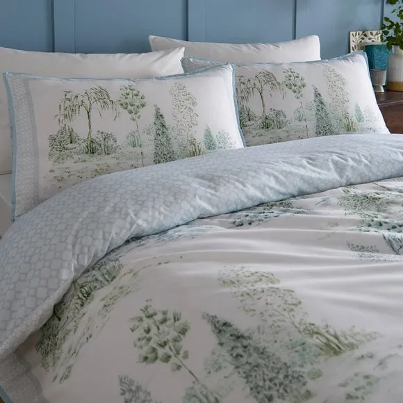 Appletree Willow Tree Scene 100% Cotton Duvet Cover & Pillowcase Set 4
