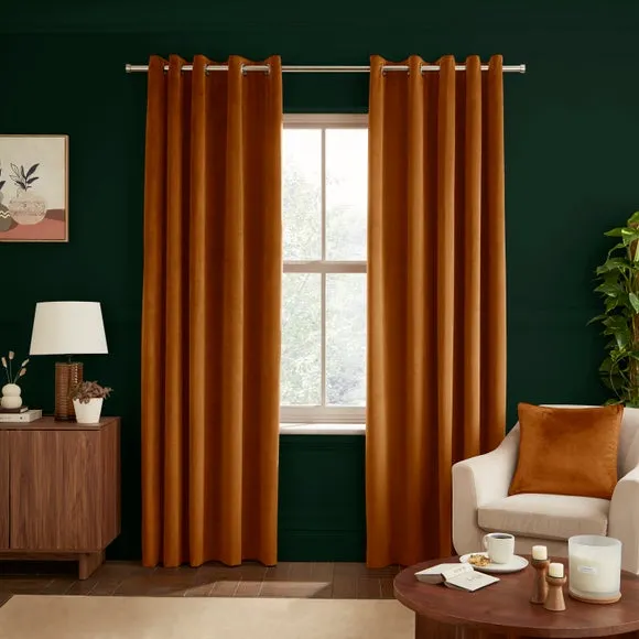 Luxe Velour Eyelet Curtains (Blackout Available) 2