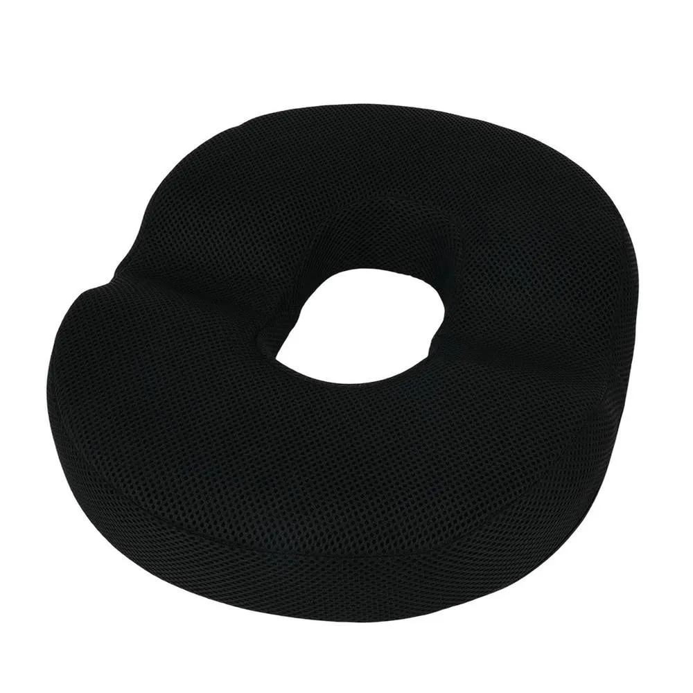 NESTLUNE Ergonomic Donut Ring Seat Cushion Coccyx Support in Black